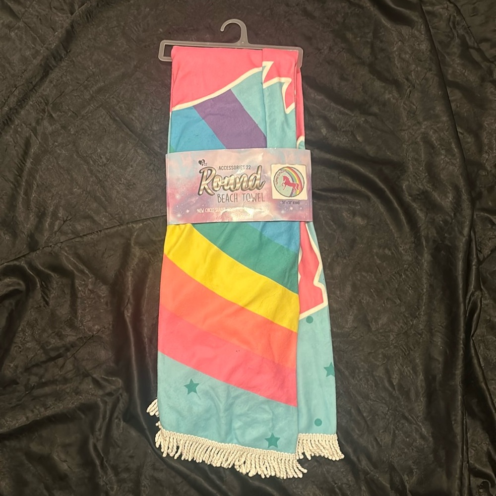 Unicorn Round Beach Towel NWT NEW